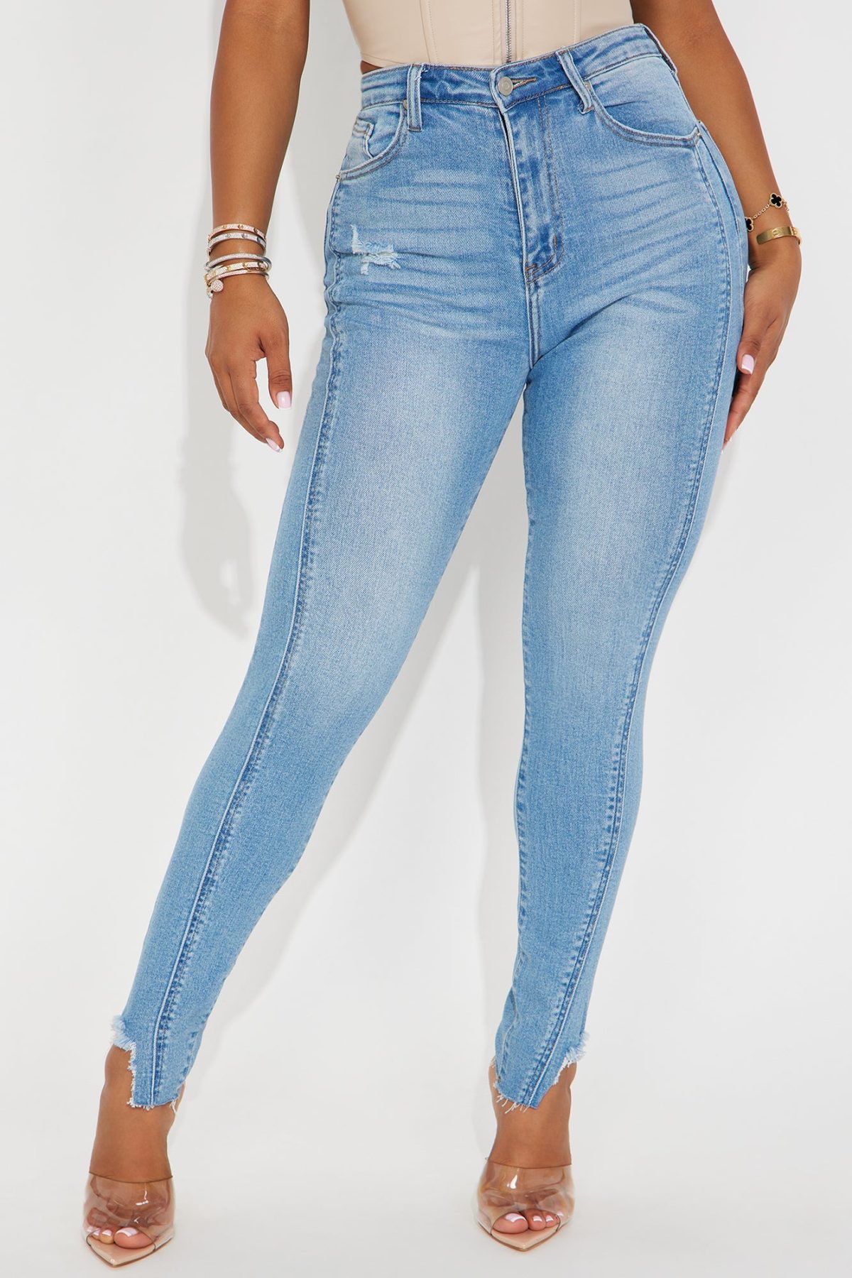 Haislee Stretch Skinny Jeans - Medium Wash