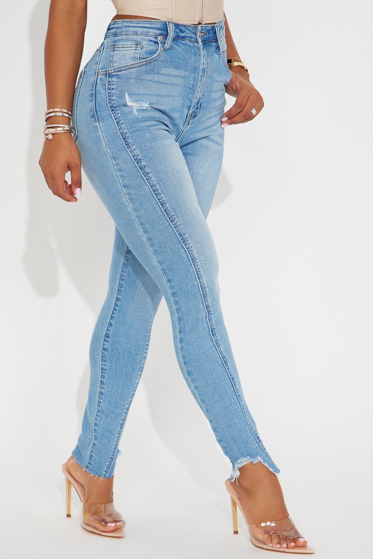 Haislee Stretch Skinny Jeans - Medium Wash