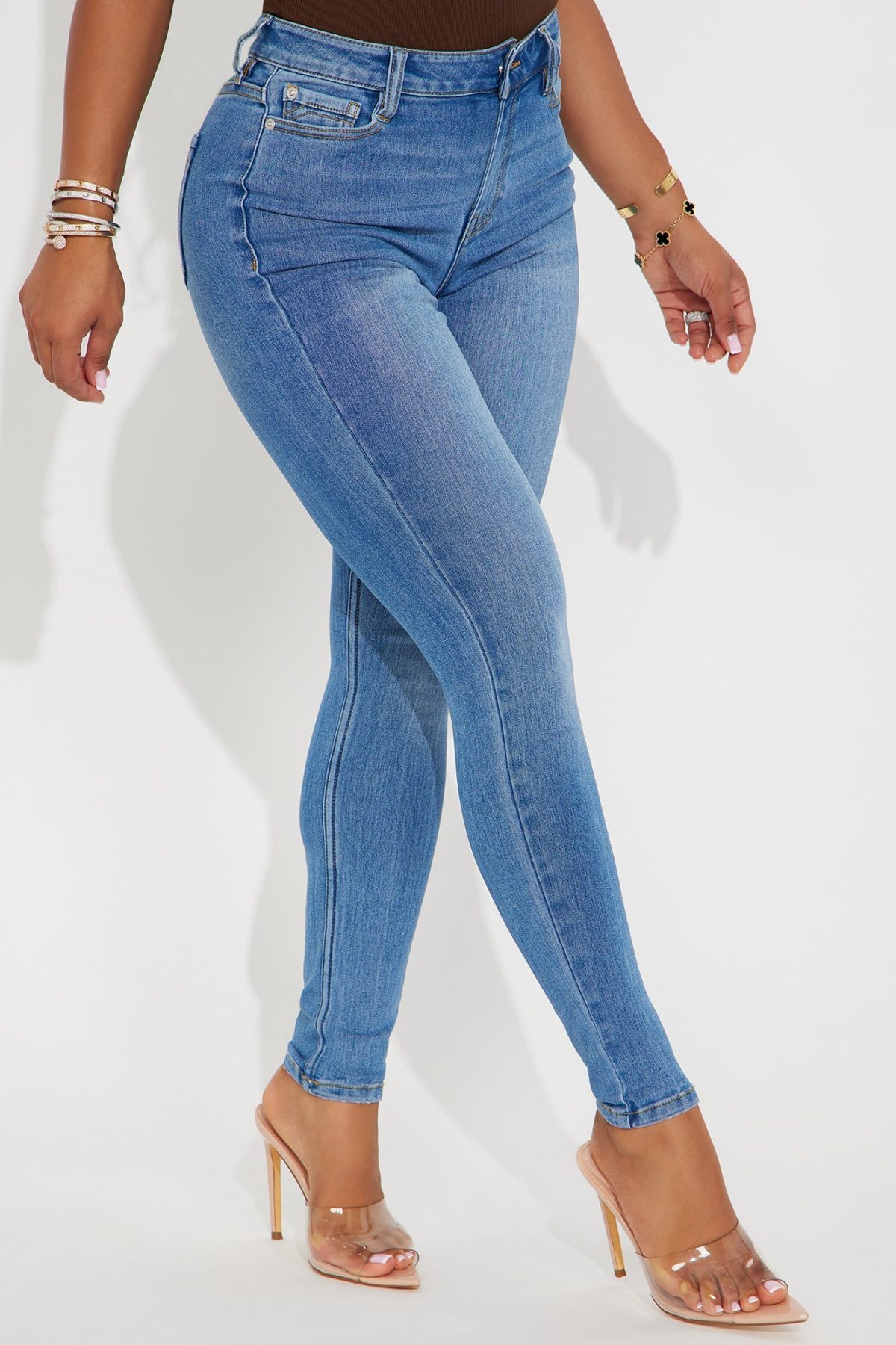 Getting Worked Up Stretch Skinny Jeans - Medium Wash