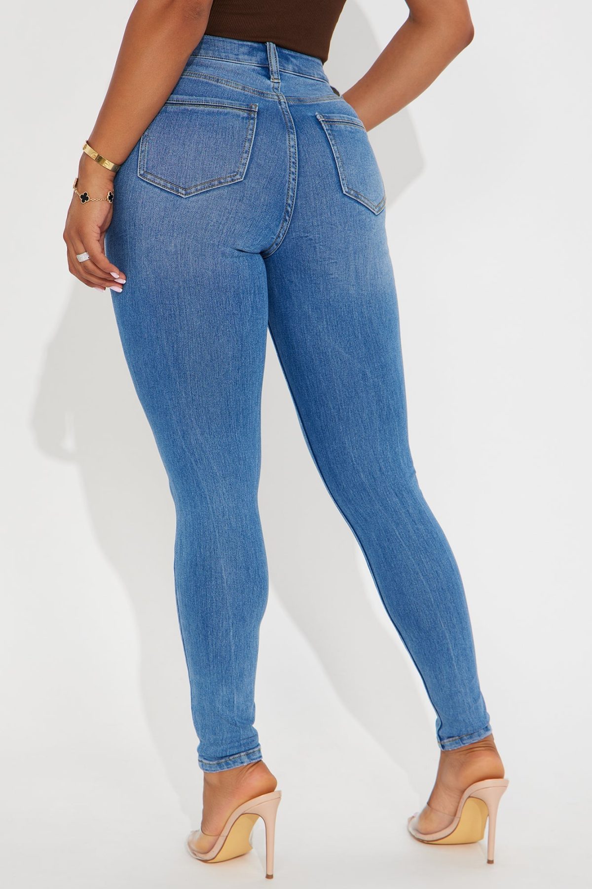 Getting Worked Up Stretch Skinny Jeans - Medium Wash