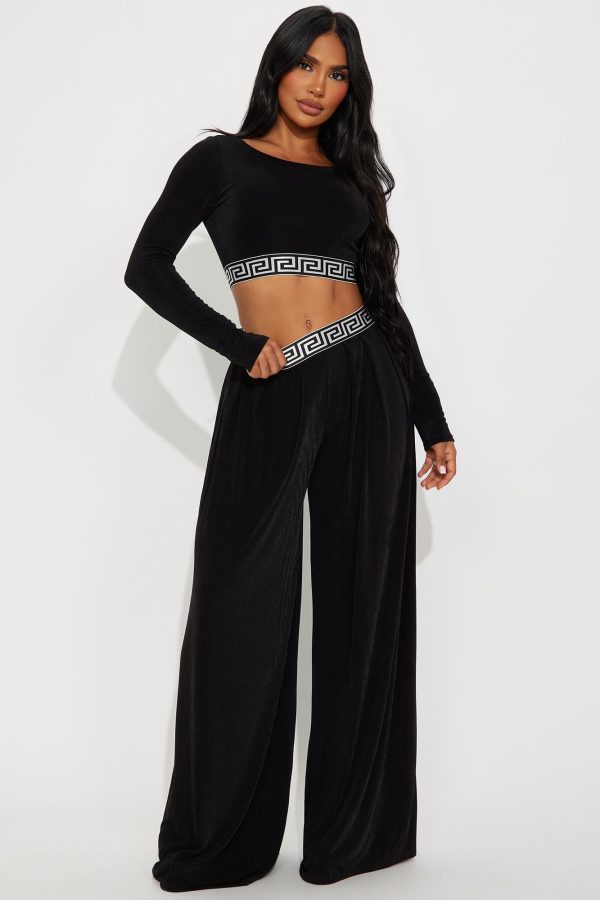 Vanessa Slinky Pant Set - Black