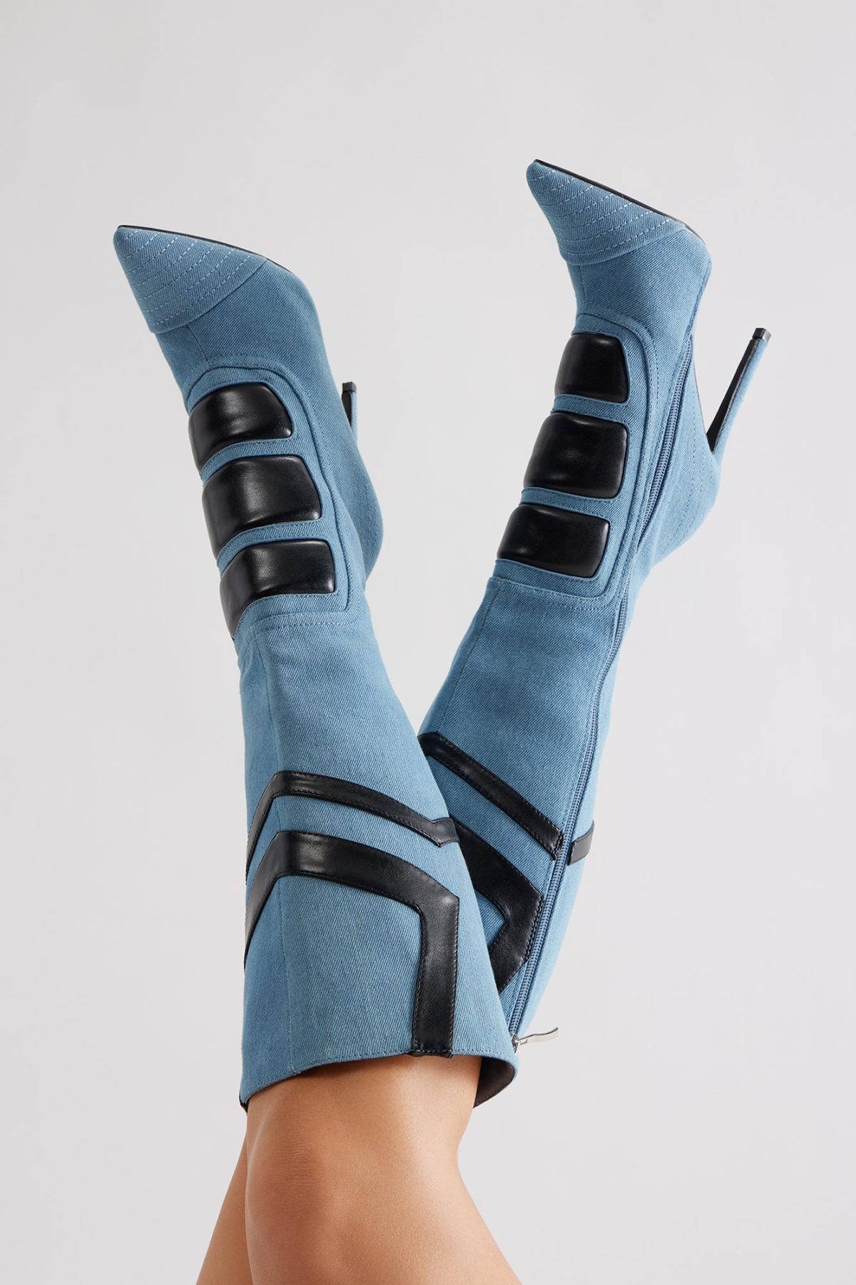 Tokyo Drift Knee High Boots - Denim