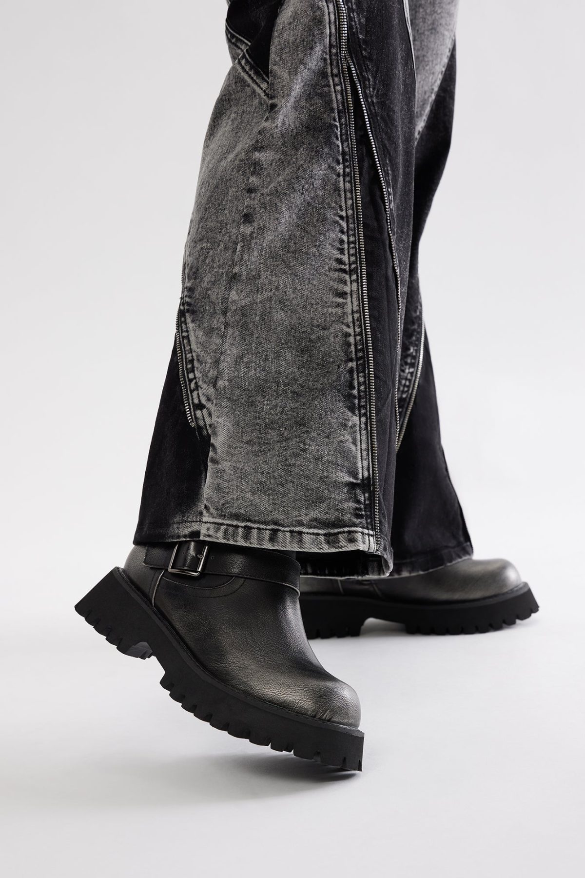 Close Enough Buckle Booties - Grey