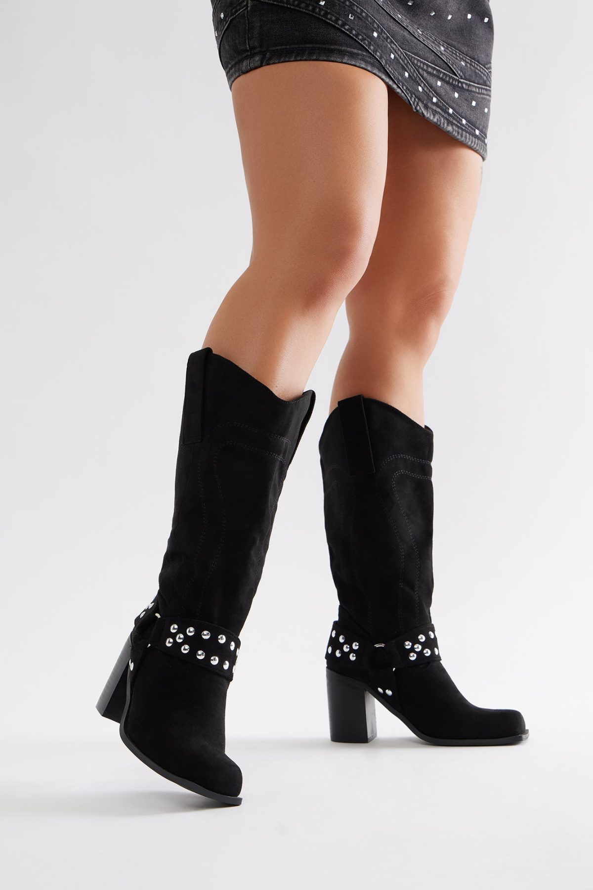 River Moto Knee High Boots - Black