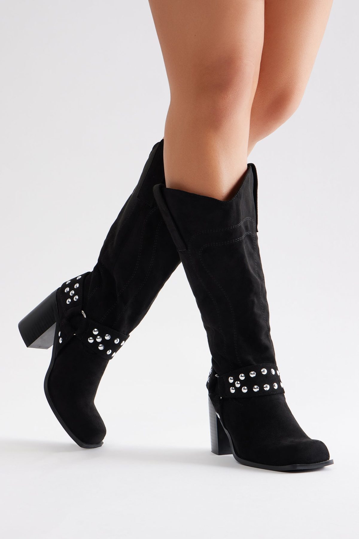 River Moto Knee High Boots - Black