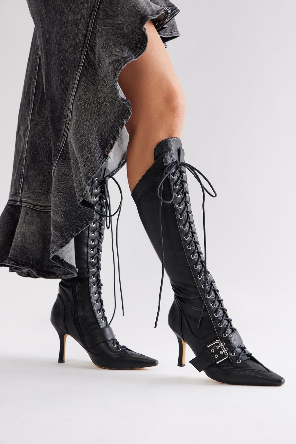 Blaine Lace Up Boots - Black