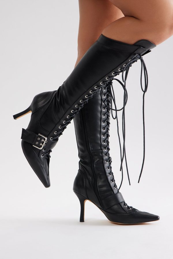 Blaine Lace Up Boots - Black