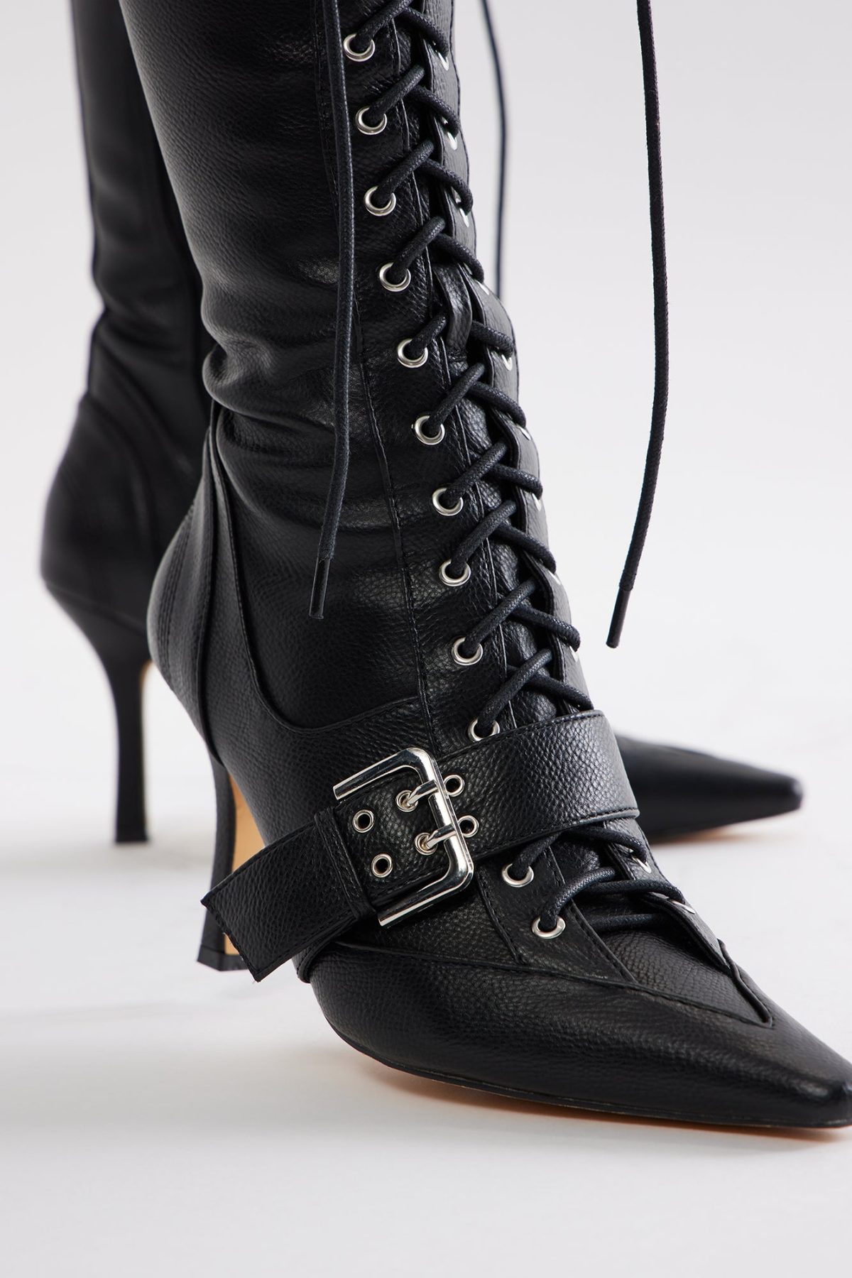 Blaine Lace Up Boots - Black