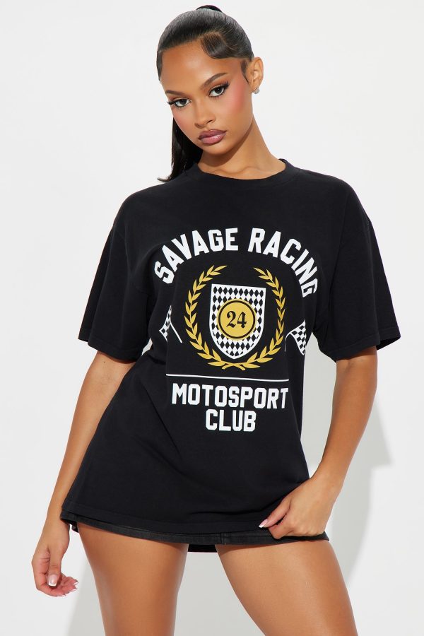 Savage Racing Washed Tee - Black