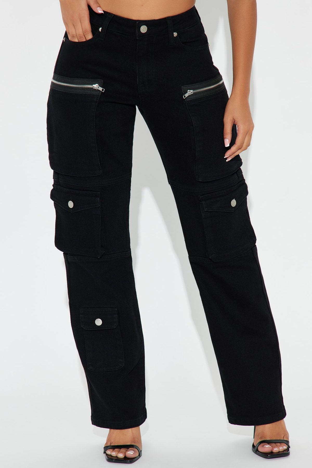 Make It Happen Straight Leg Cargo Pant - Black