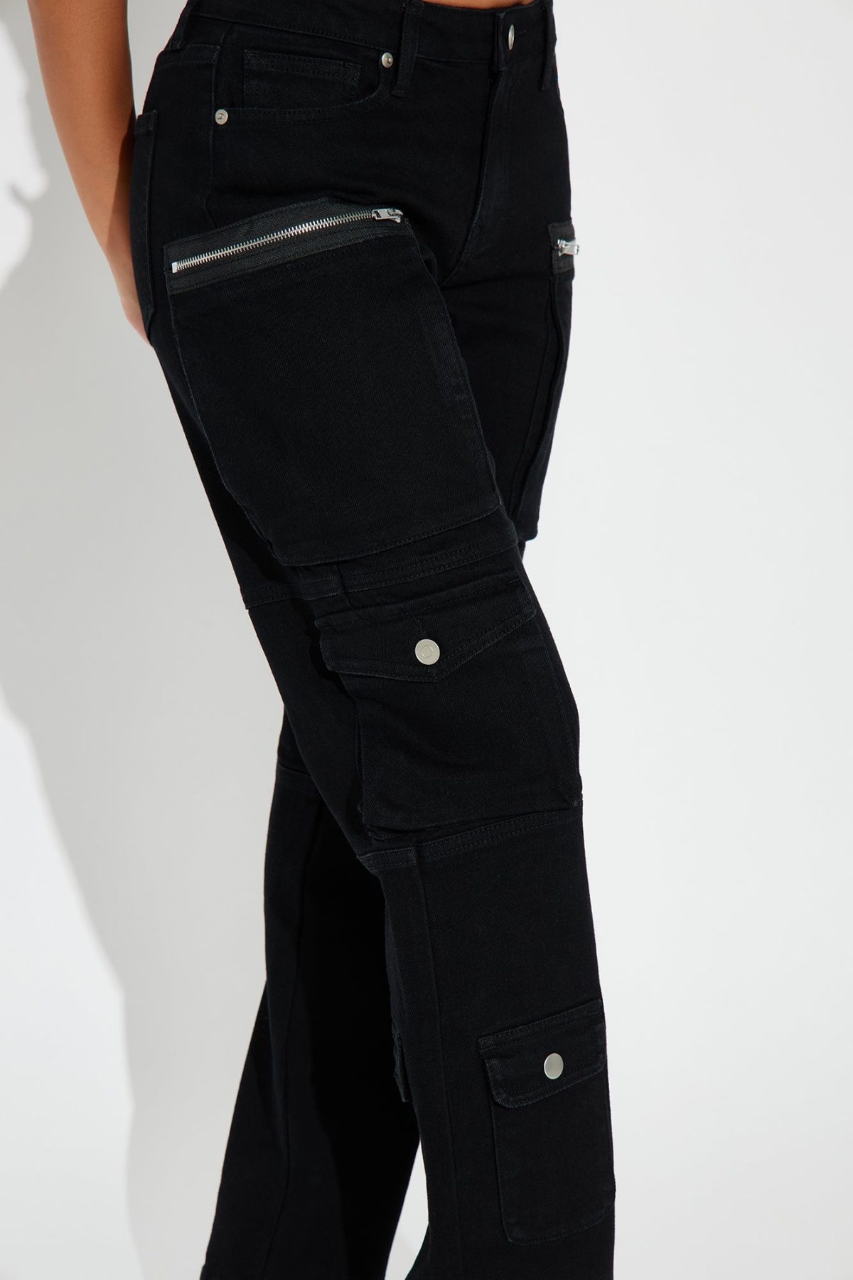 Make It Happen Straight Leg Cargo Pant - Black