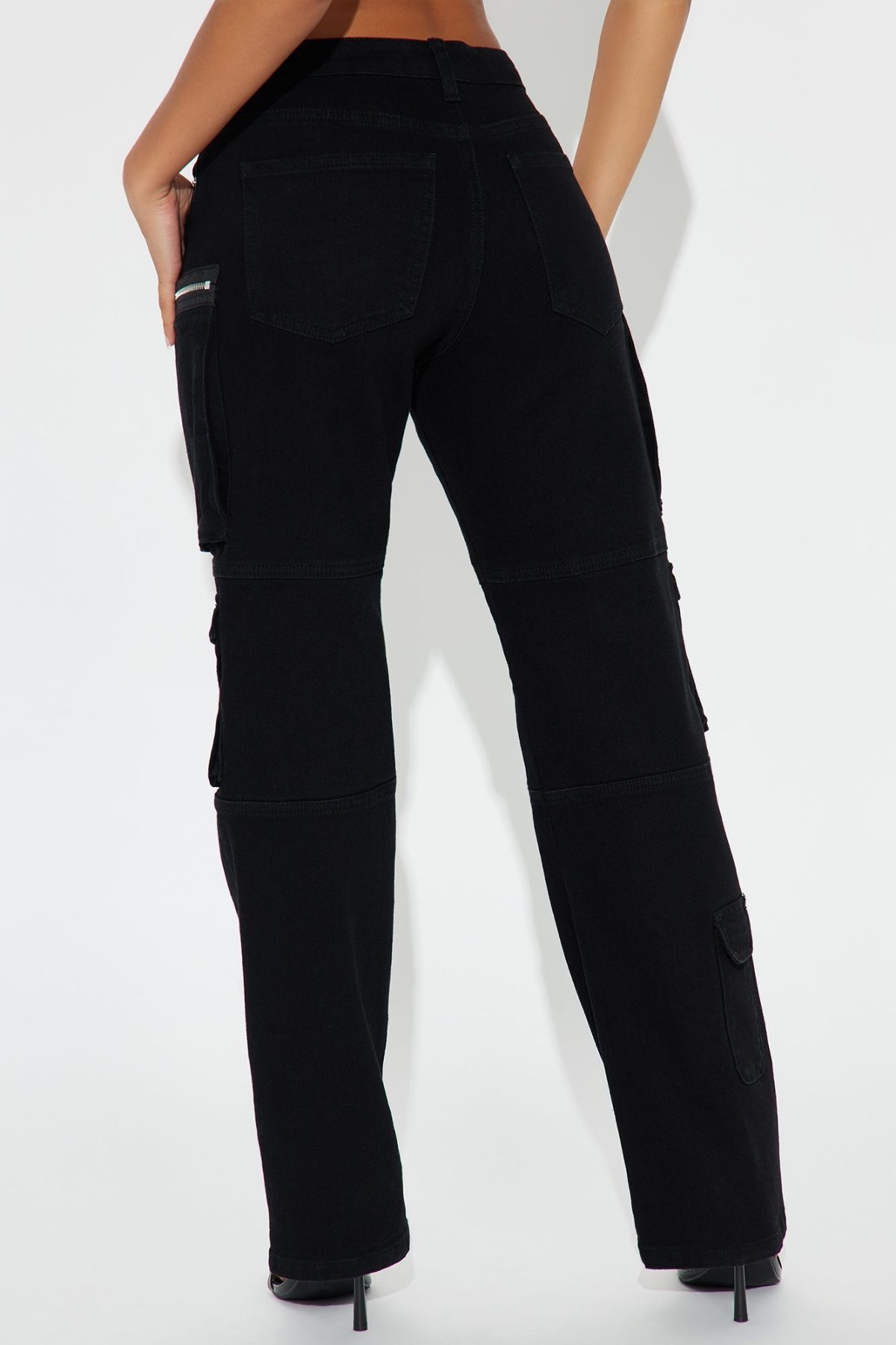 Make It Happen Straight Leg Cargo Pant - Black