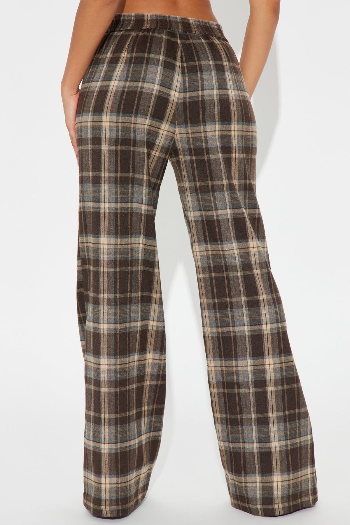 Tammy Plaid High Rise Trouser - Brown/combo