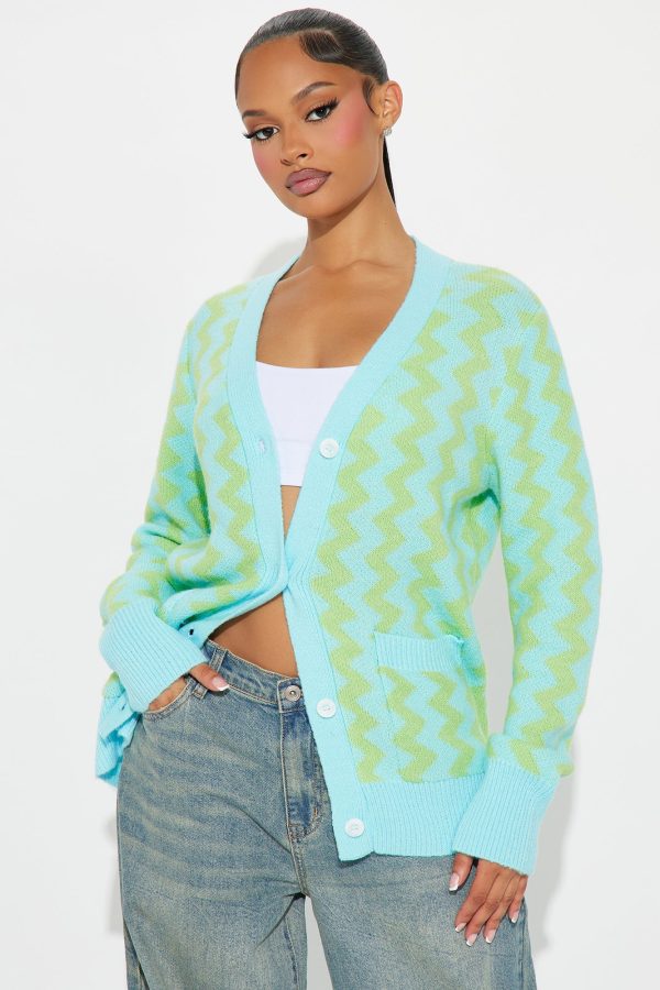 Leave Your Mark Cardigan - Blue/combo