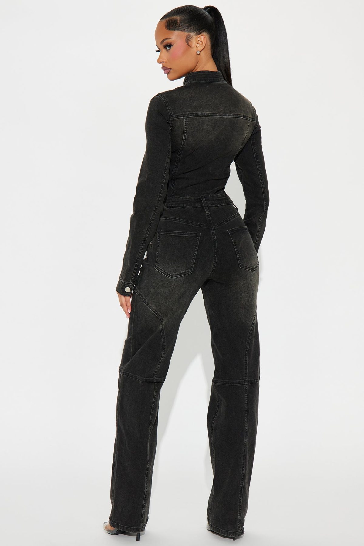 Mistaken Moments Denim Jumpsuit - Charcoal