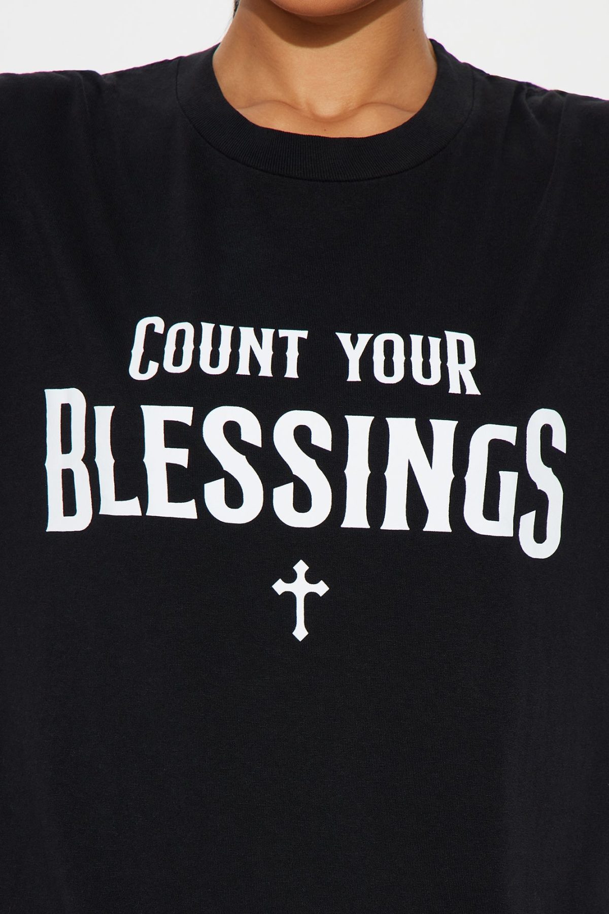 Count Your Blessings Graphic Tee - Black