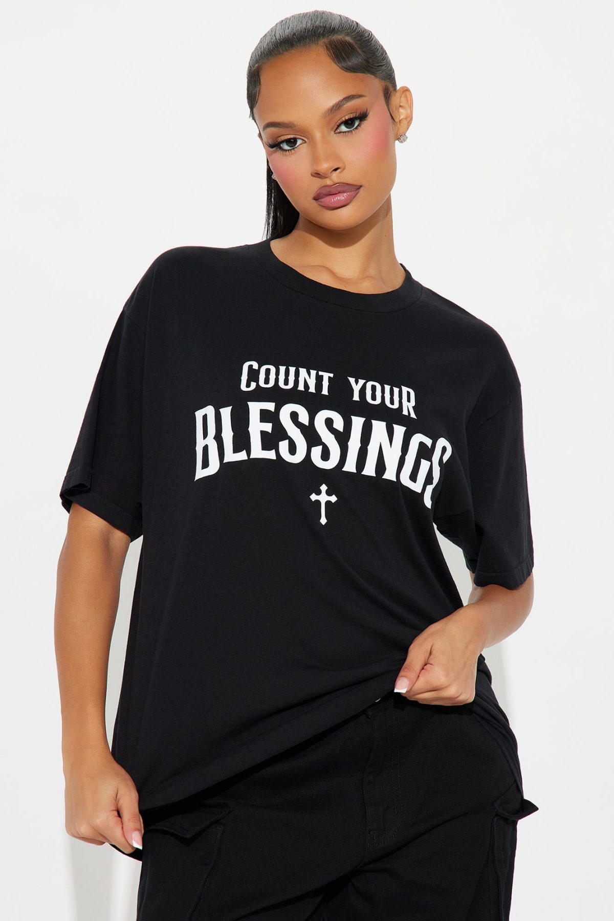 Count Your Blessings Graphic Tee - Black