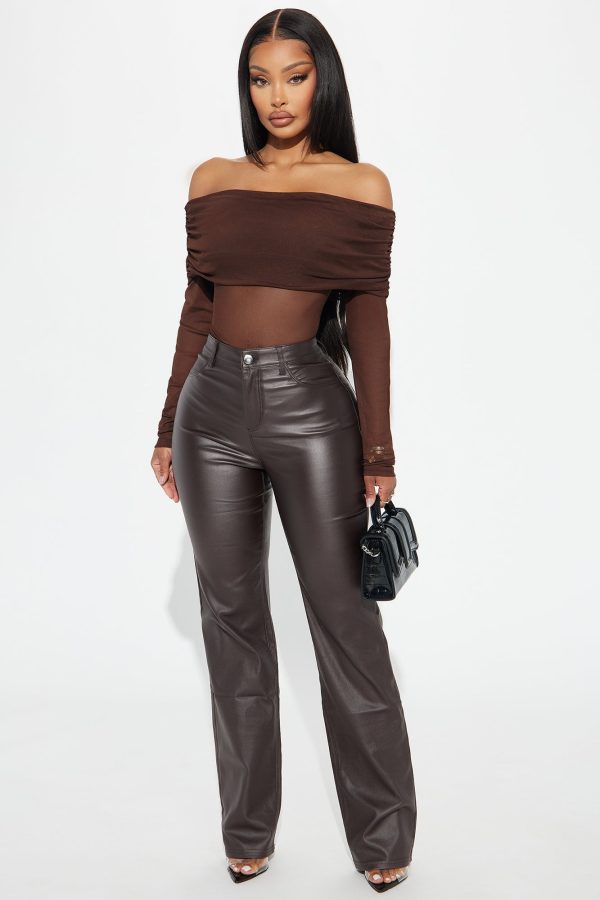 Sammie High Rise Straight Leg Pant - Chocolate