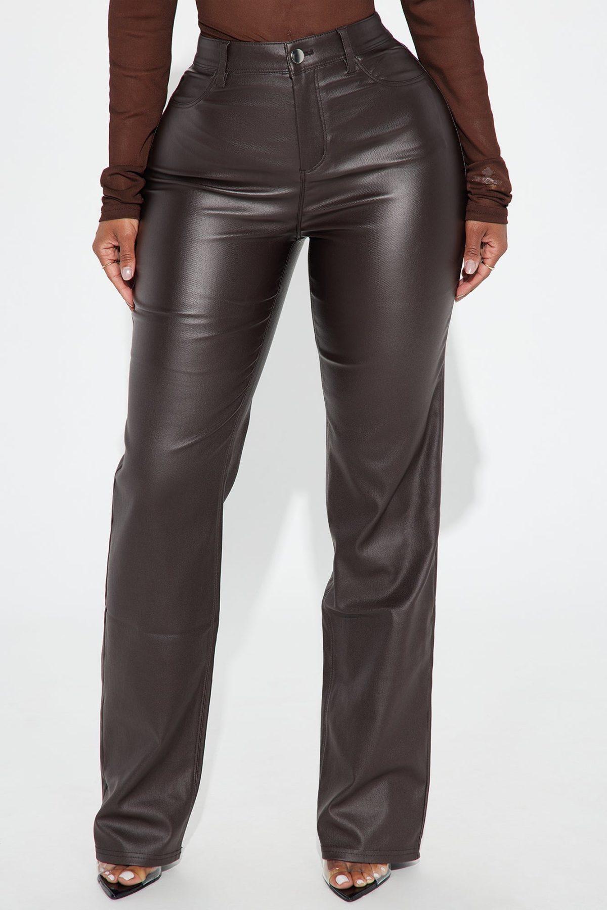 Sammie High Rise Straight Leg Pant - Chocolate