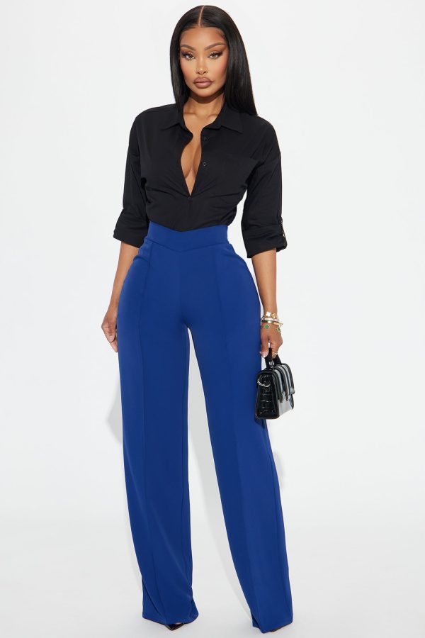 Vicky High Waisted Dress Pants - Navy