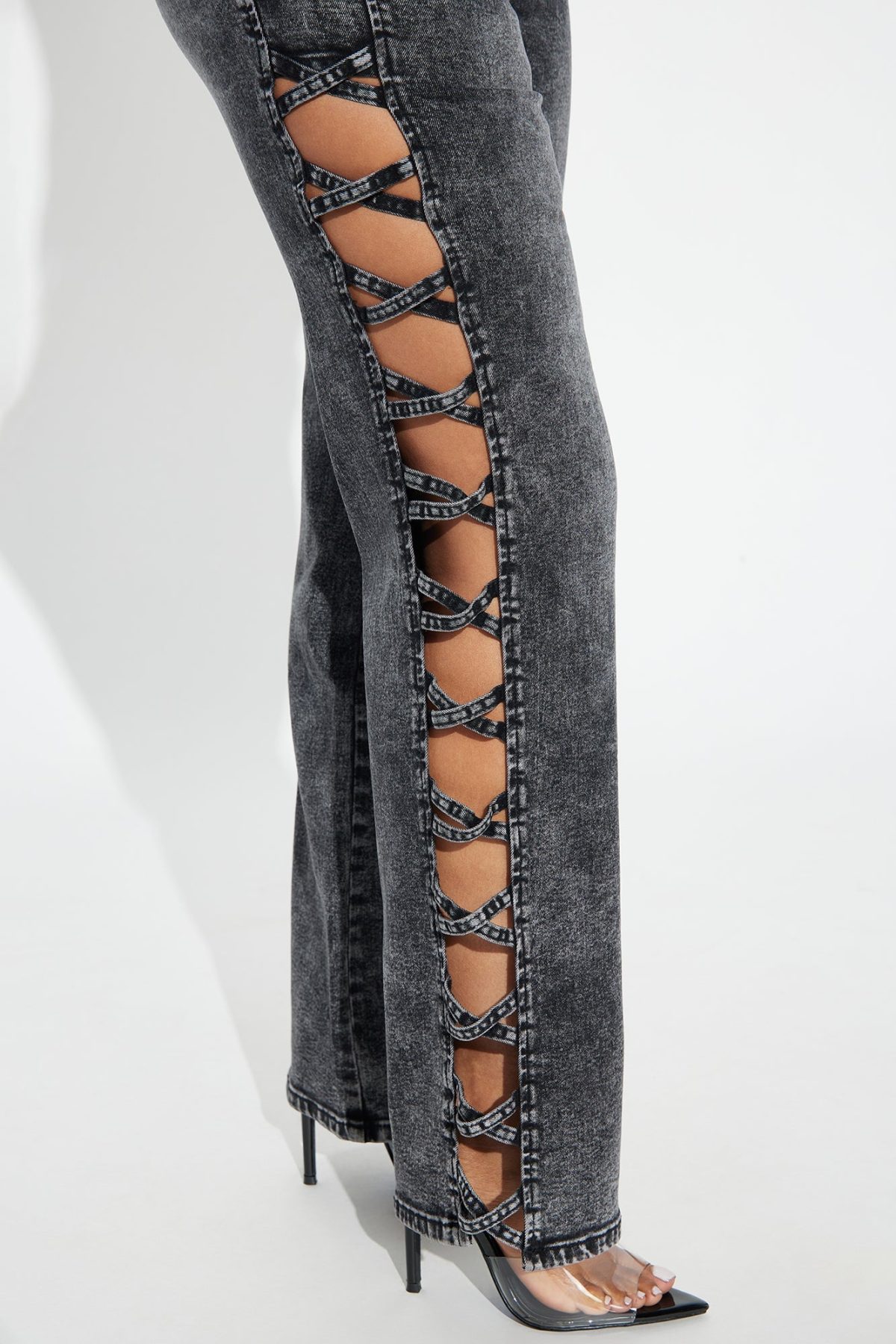 Caught His Attention Stretch Straight Leg Jeans - Black Wash