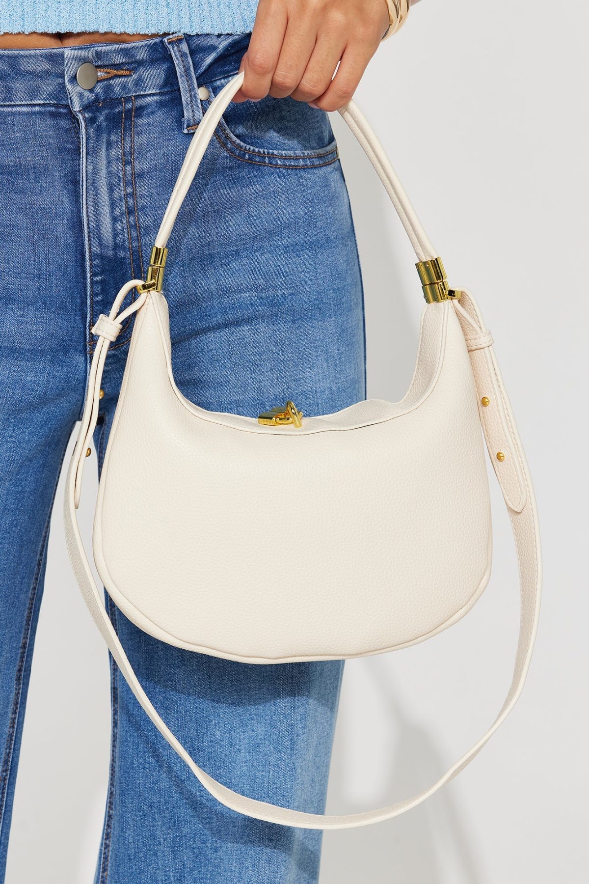 Crescent Moon Handbag - Beige