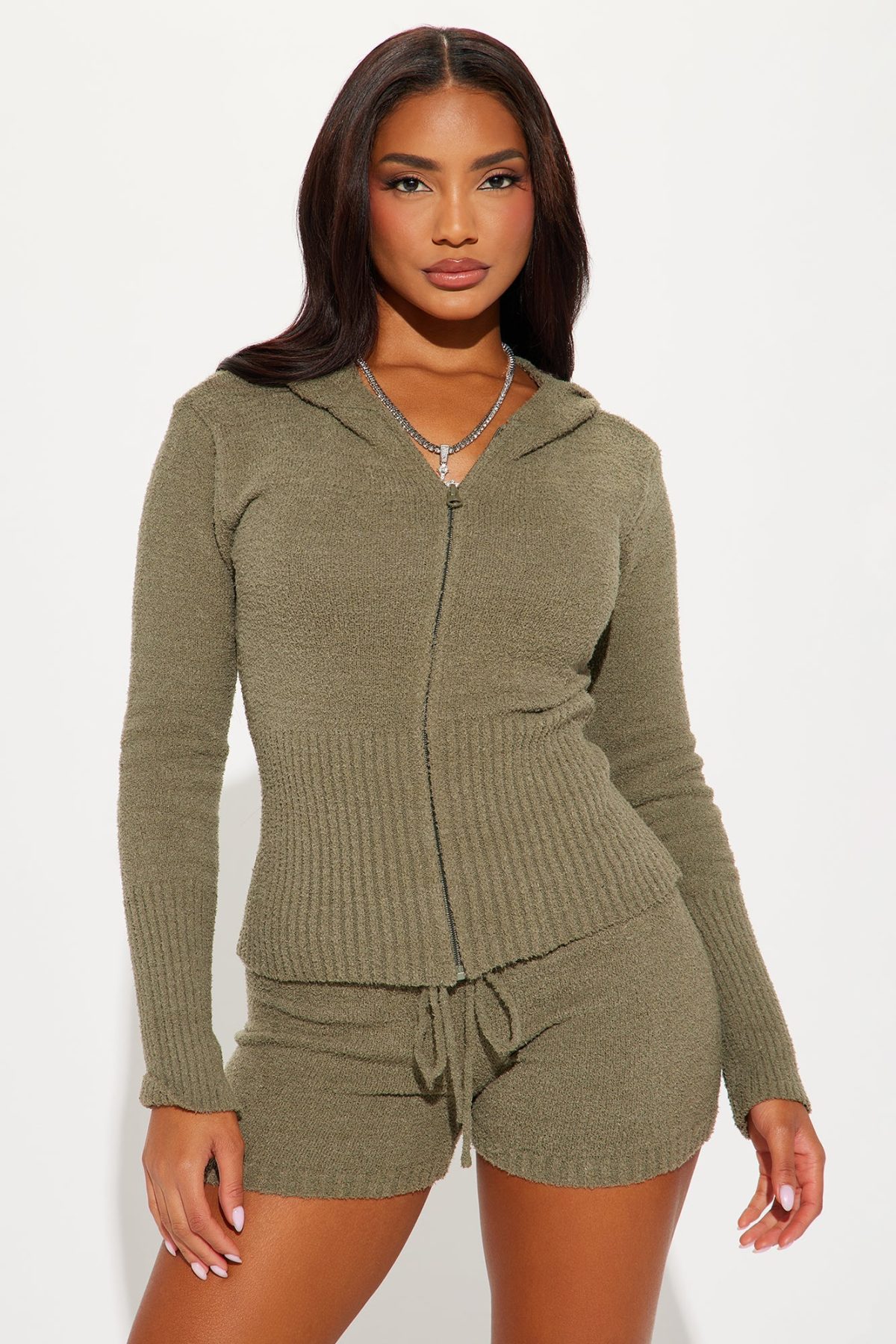 With My Bestie Cozy Short Set - Olive