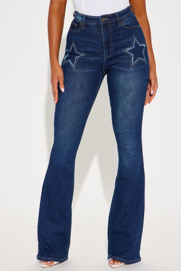 Western Star Stretch Flare Jeans - Dark Wash