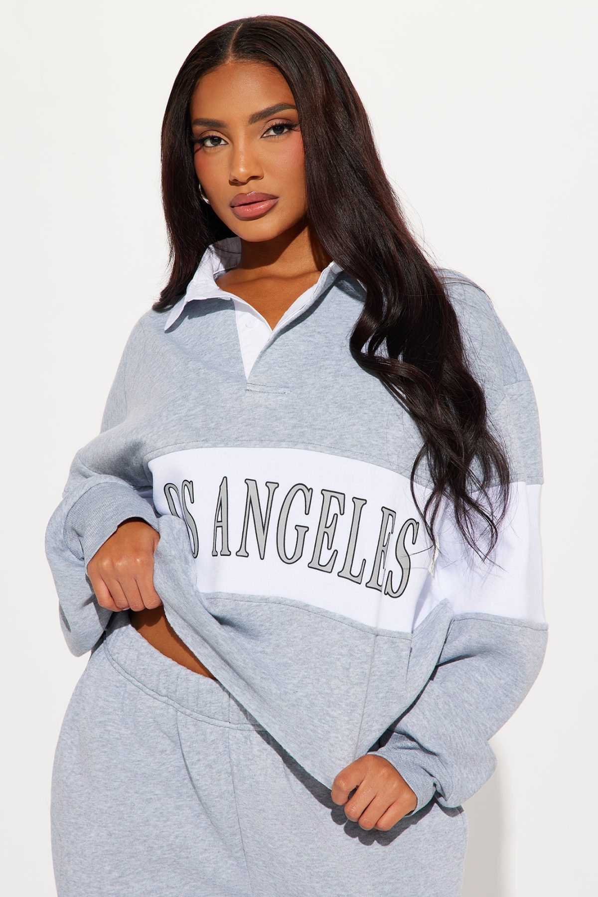 Living The LA Life Pant Set - Heather Grey