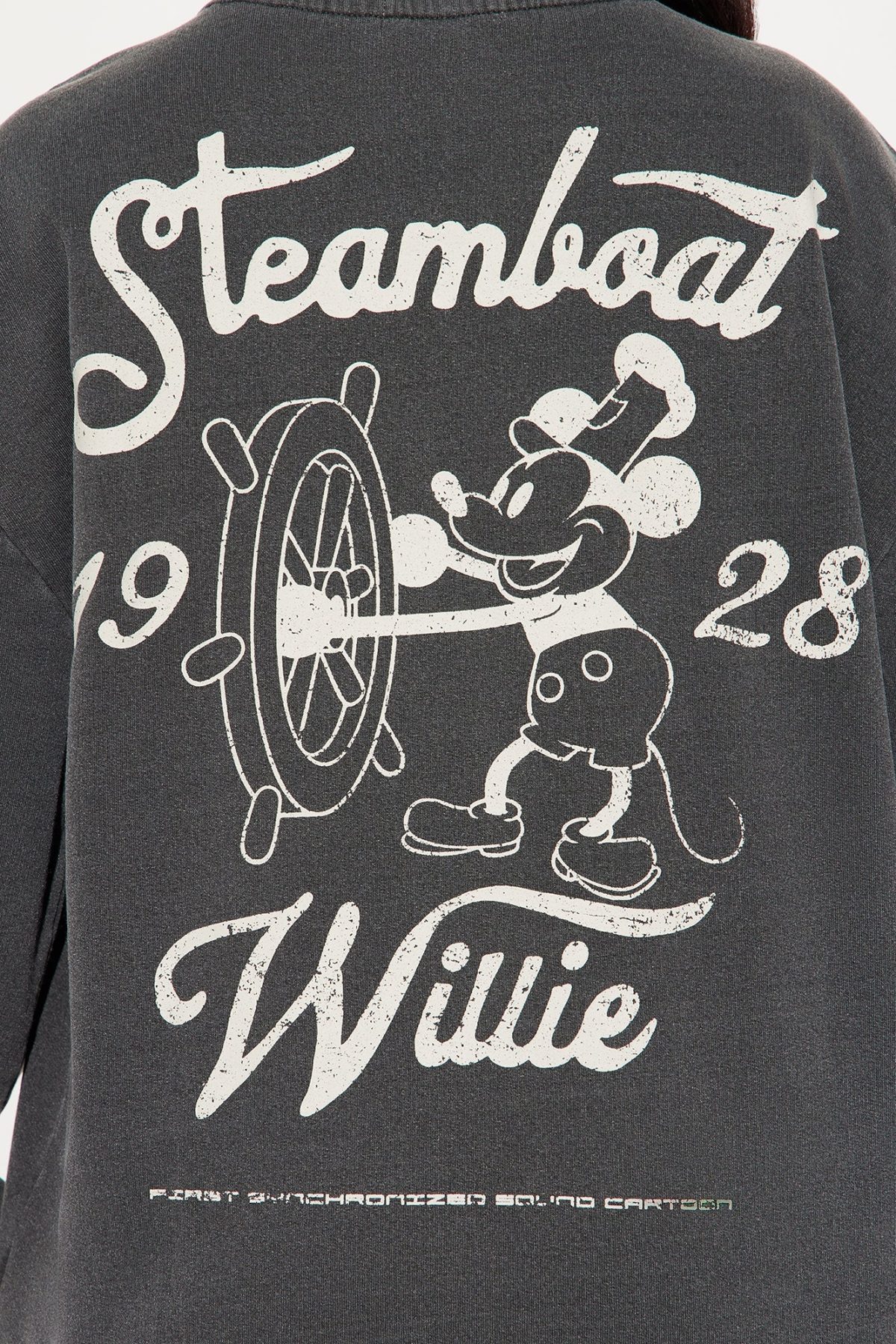 Classic Steamboat Willie Washed Sweatshirt - Black Wash