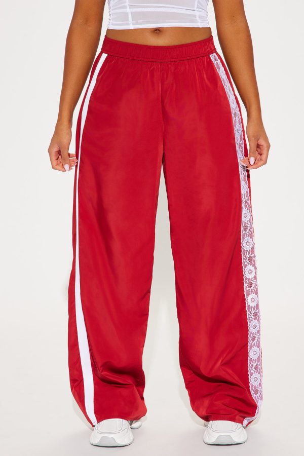 Keep Your Pace Track Pant - Burgundy