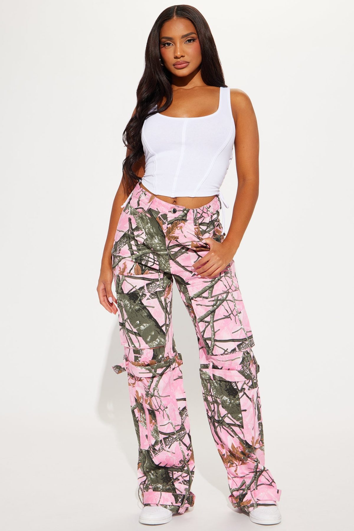 Stop Overthinking Wide Leg Cargo Pant - Pink