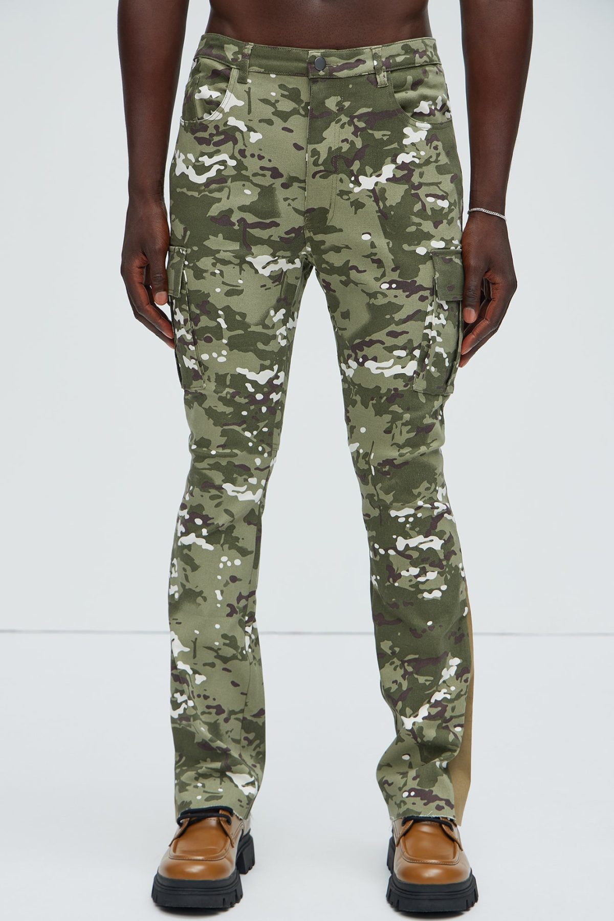 All Over Print Stacked Twill Flare Pant - Camouflage