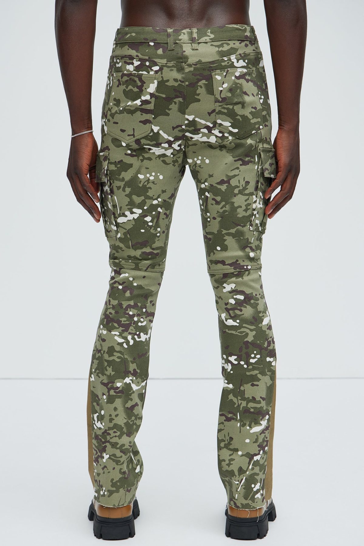 All Over Print Stacked Twill Flare Pant - Camouflage