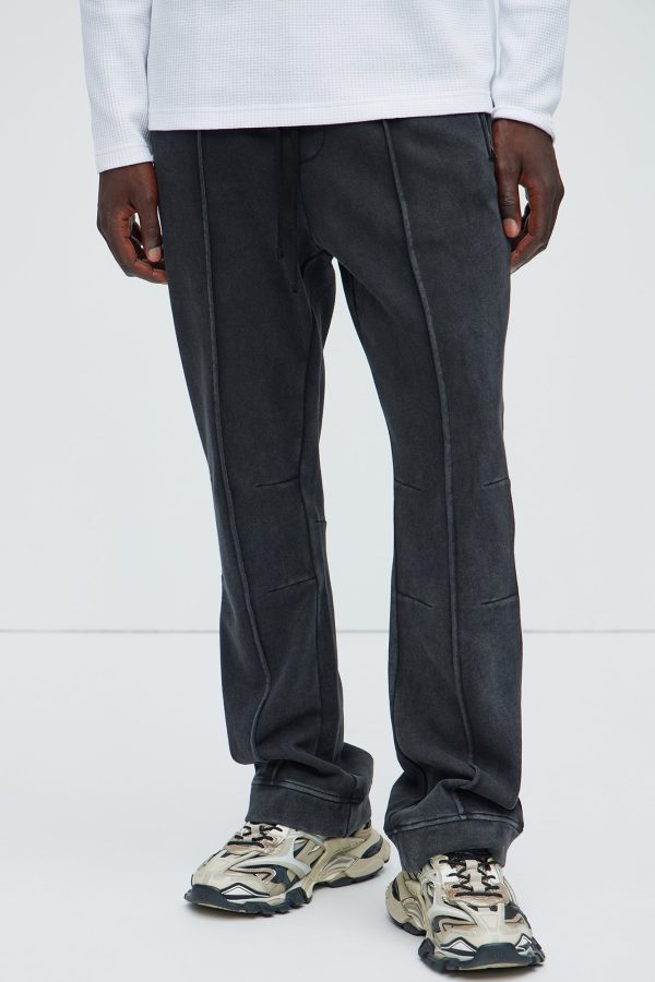 Ian Skinny Flare Sweatpants - Black