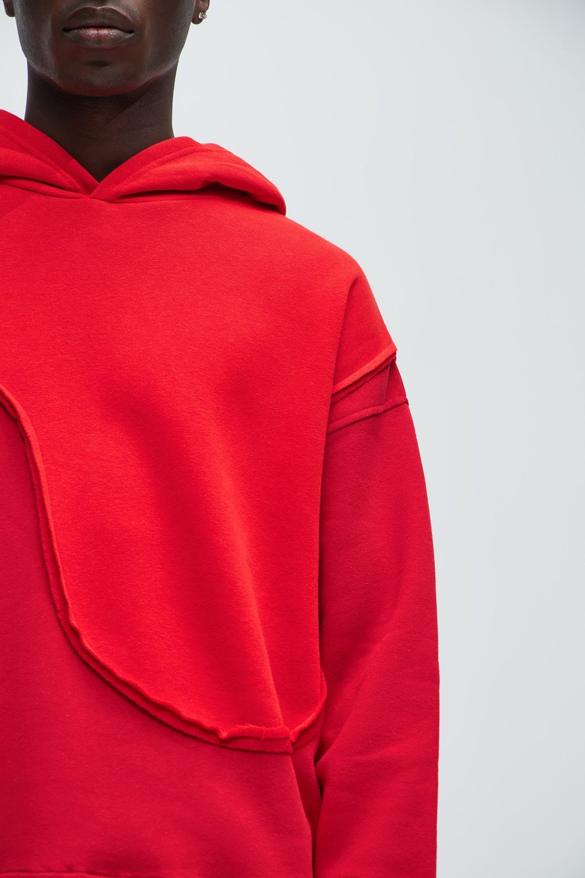 Tyson Oversized Swirl Hoodie - Red/combo