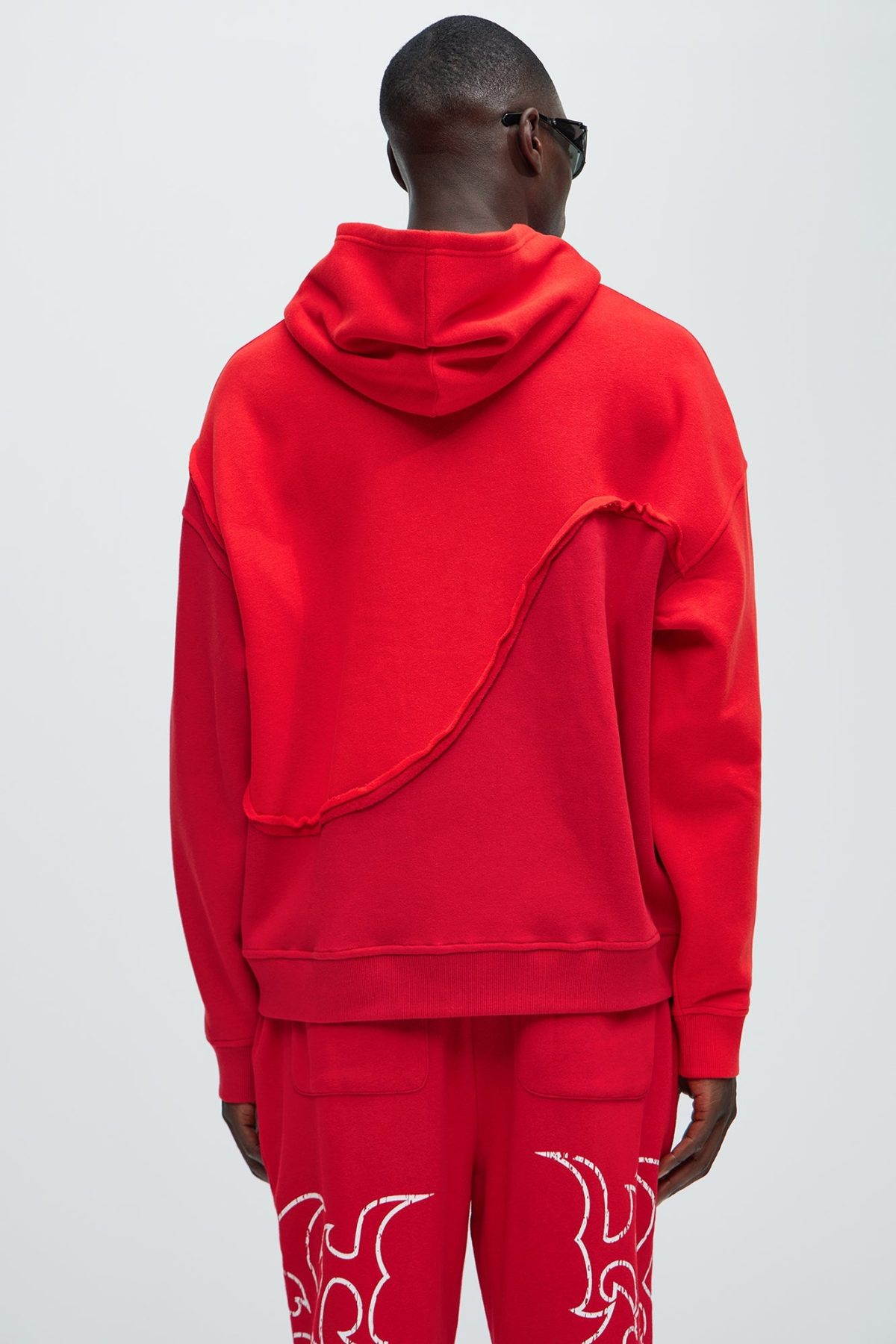 Tyson Oversized Swirl Hoodie - Red/combo