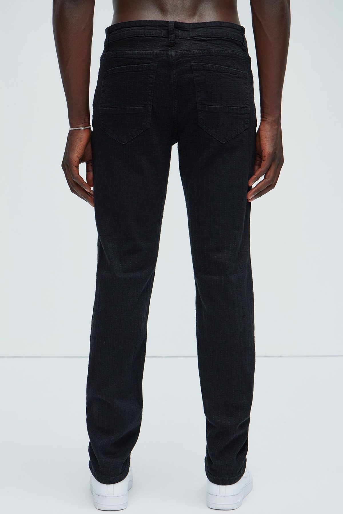 Line Me Up Stitched Slim Pants - Black