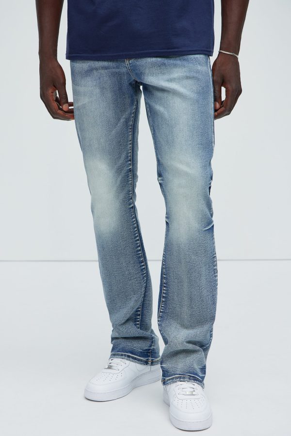 Gabriel Stacked Skinny Flare Jeans - Light Blue Wash