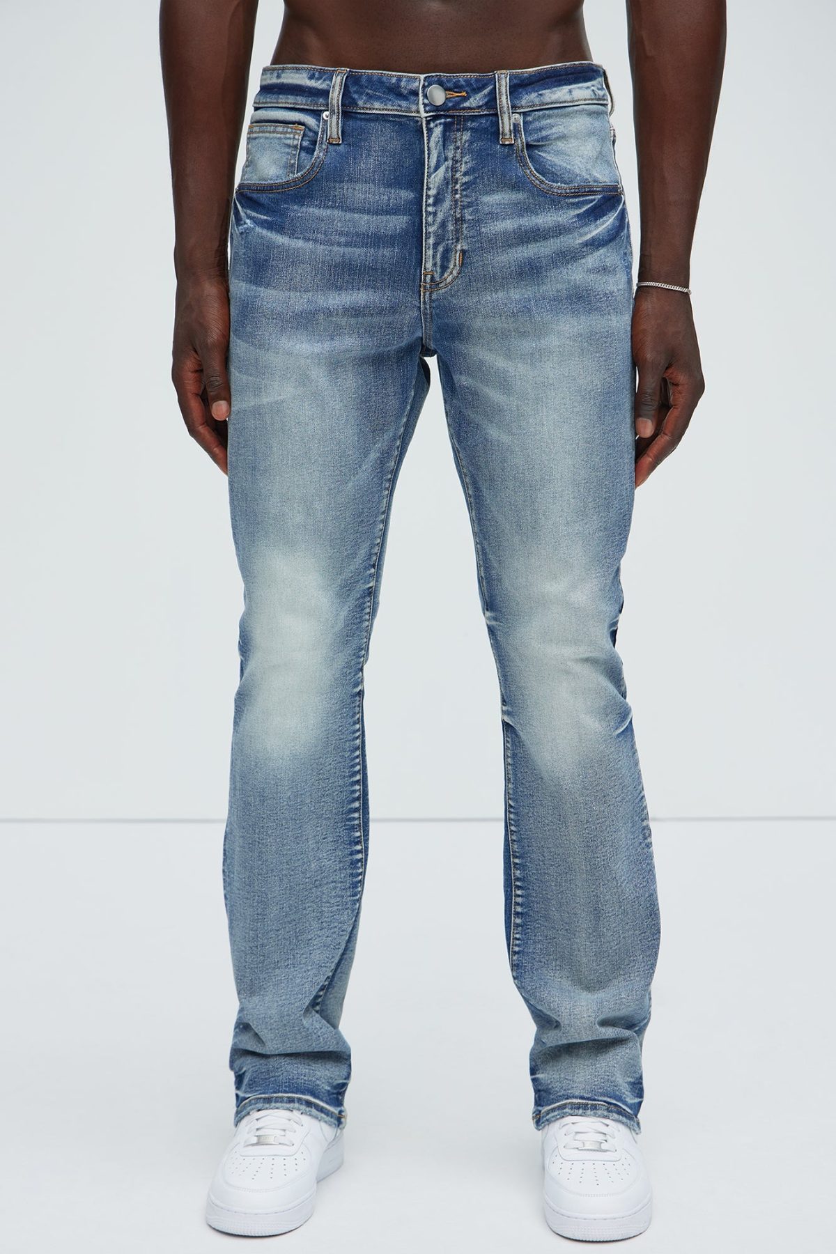 Gabriel Stacked Skinny Flare Jeans - Light Blue Wash