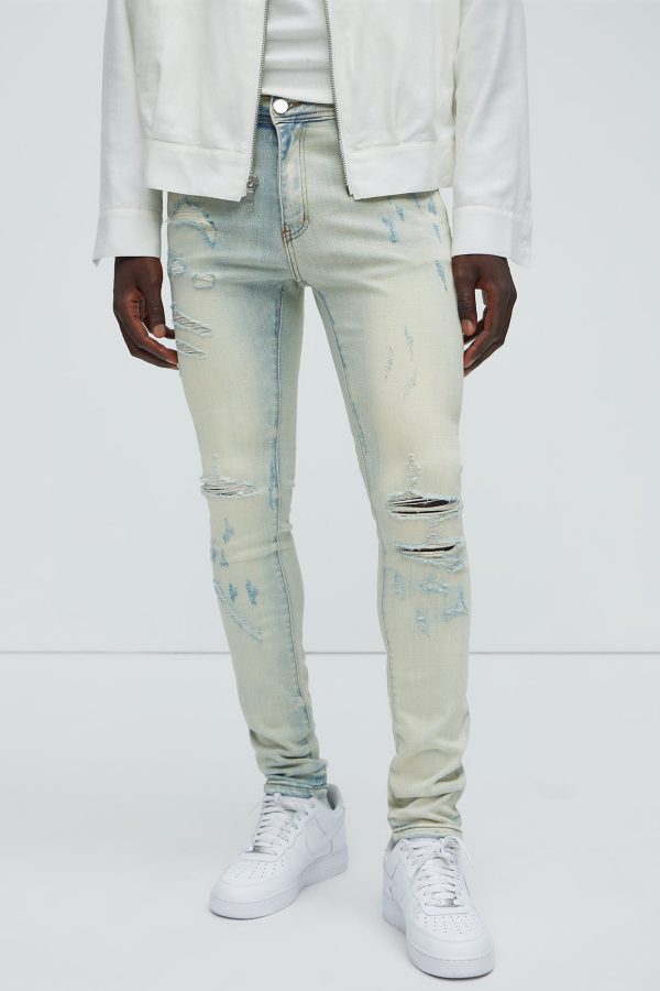 On To The Next Ripped Skinny Jeans - Light Wash