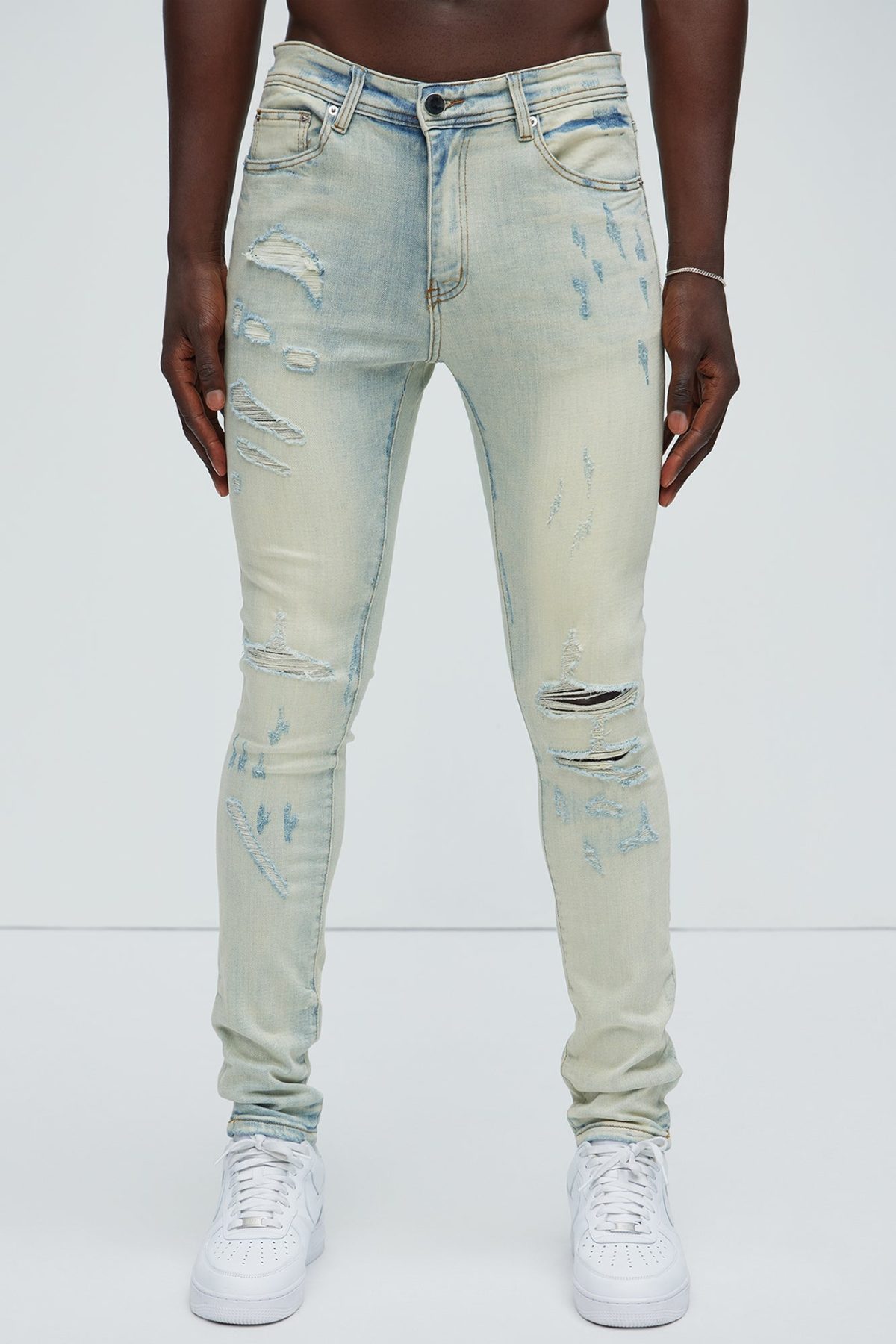 On To The Next Ripped Skinny Jeans - Light Wash