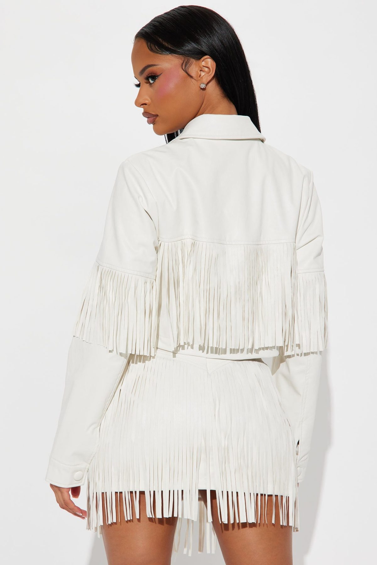 Queen of The Rodeo Fringe Skirt Set - Off White