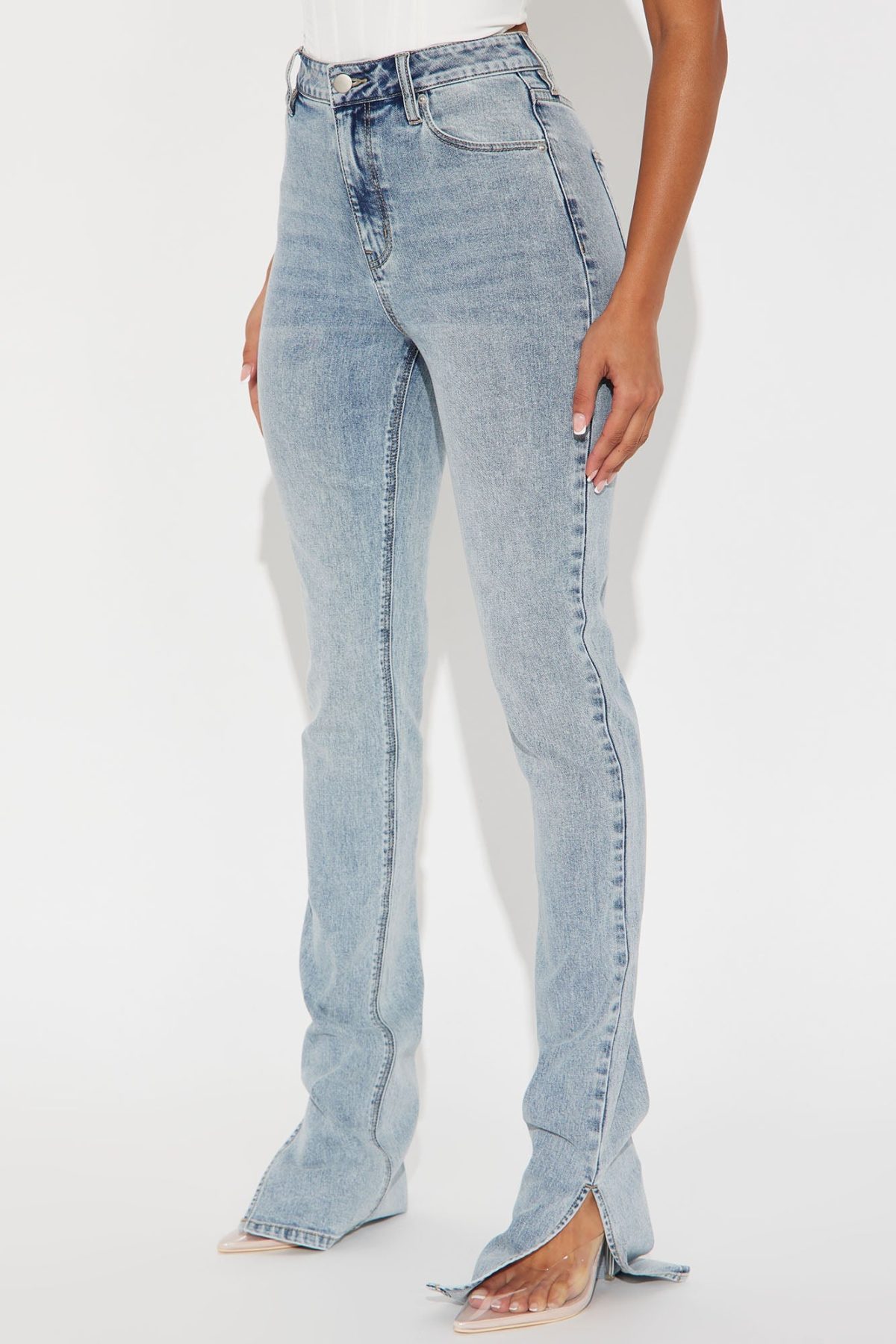 Tall Soho Side Split Skinny Jeans - Light Wash