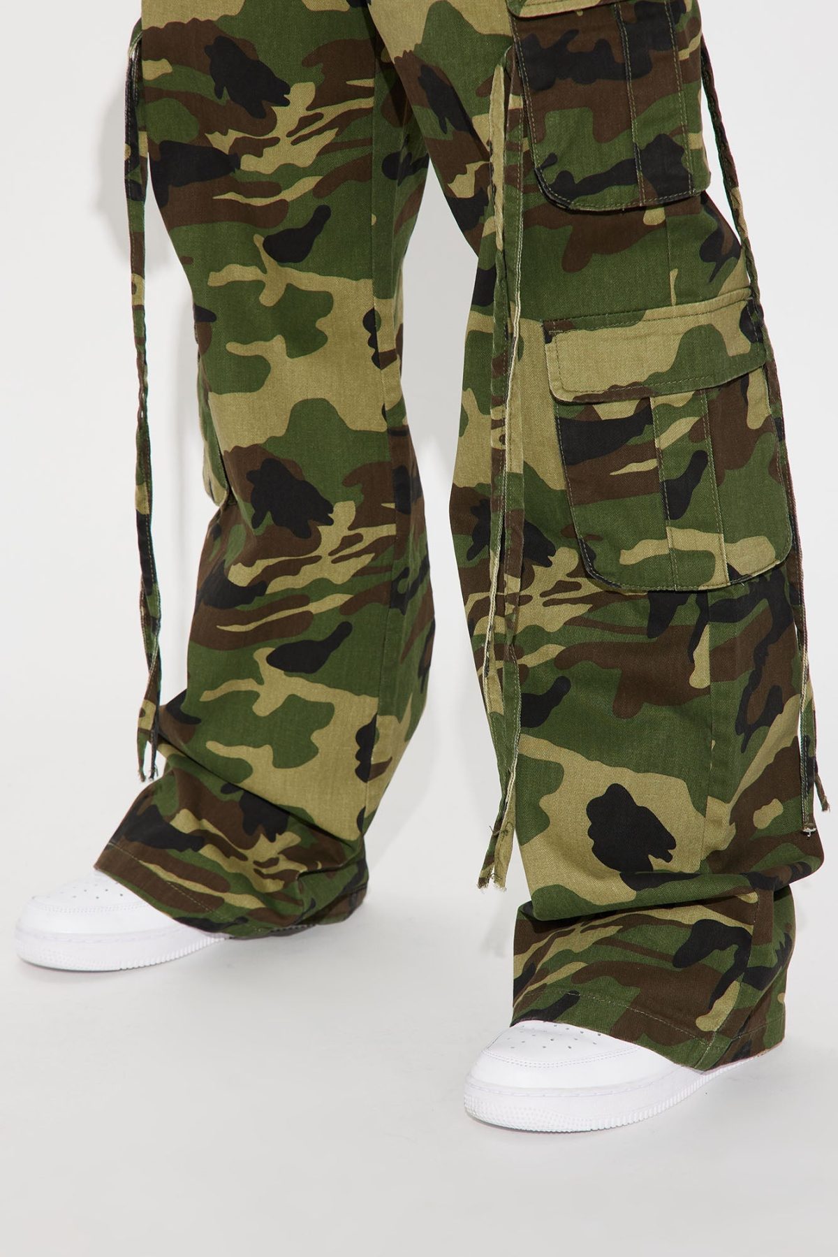 Golden Hour Wide Leg Camo Cargo Pant - Olive/combo