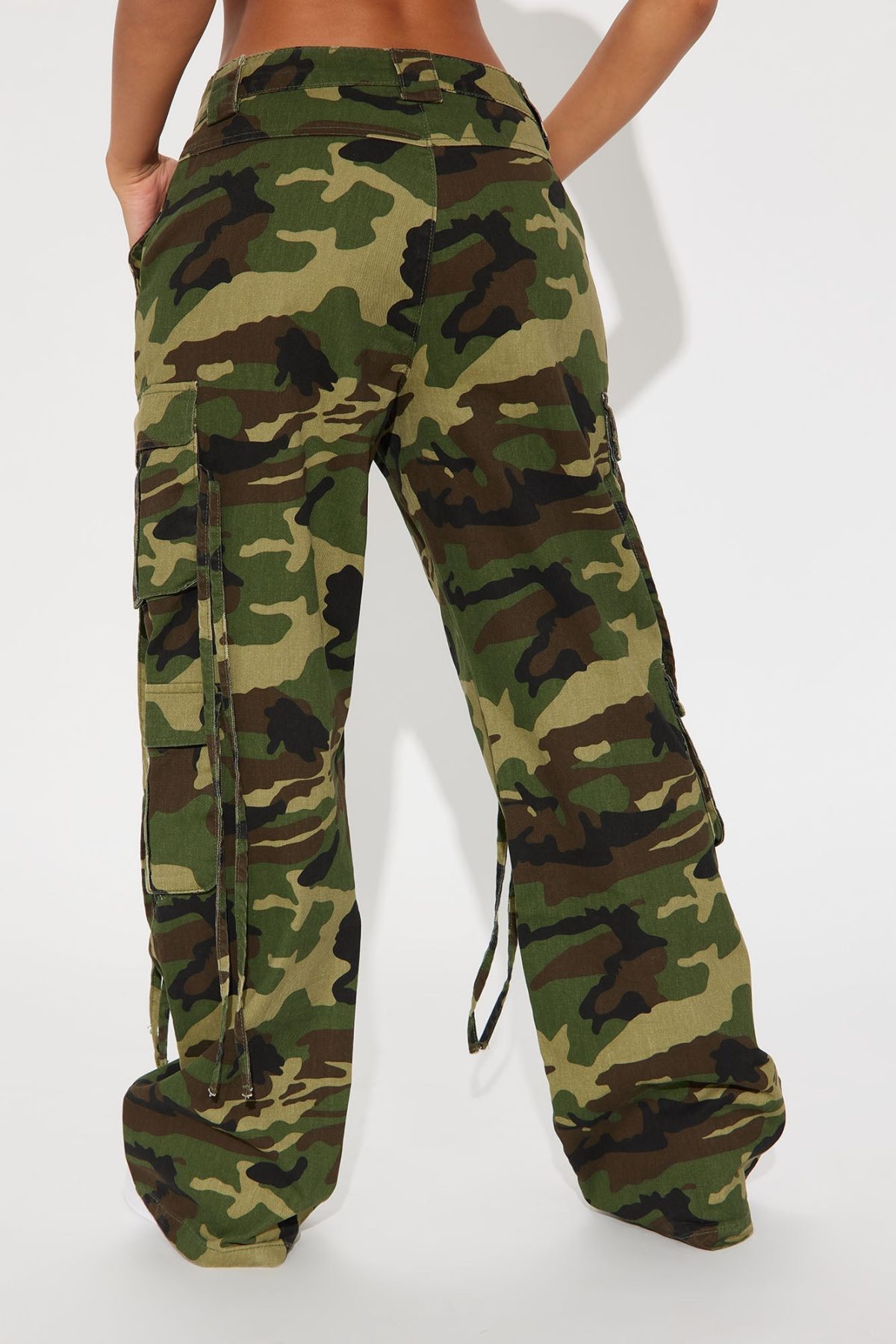 Golden Hour Wide Leg Camo Cargo Pant - Olive/combo