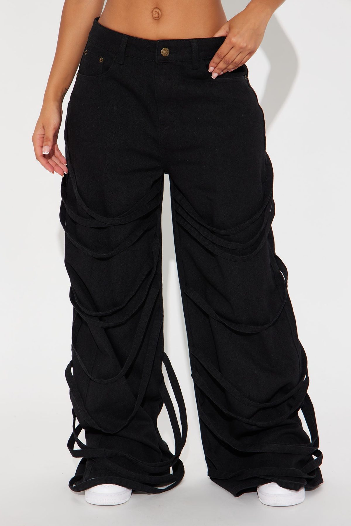 Get To My Level Wide Leg Pant - Black