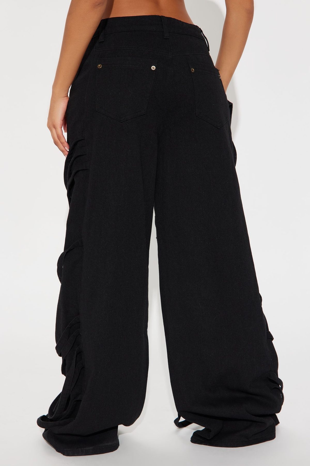 Get To My Level Wide Leg Pant - Black