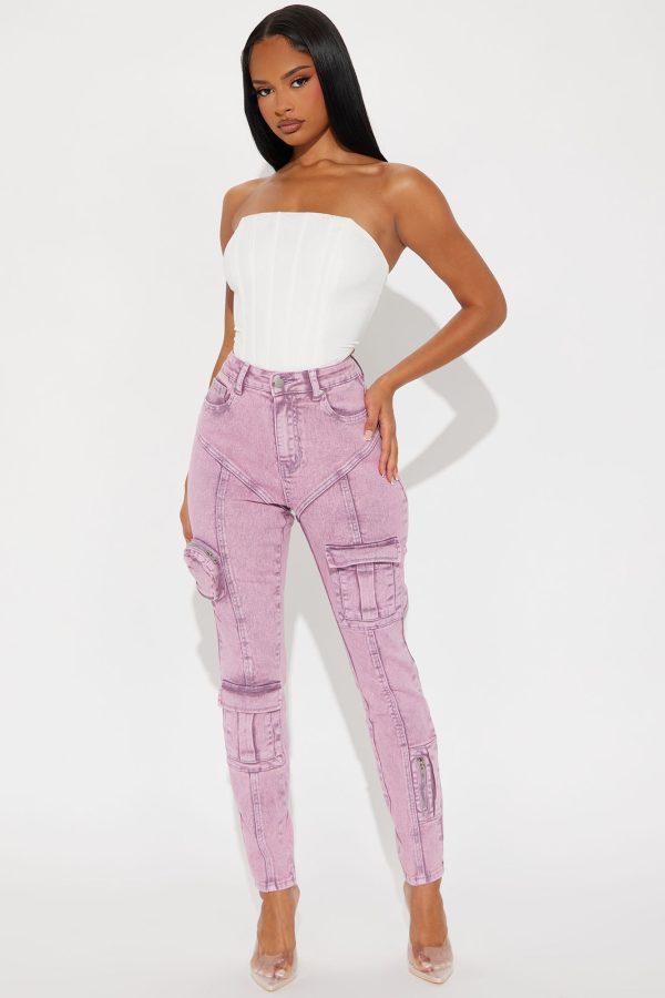 Uncompromised Love Washed Skinny Pant - Purple