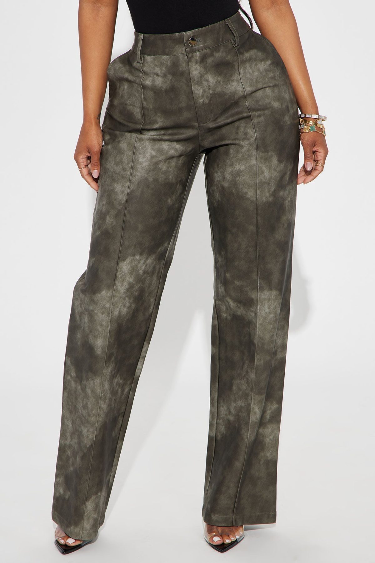 Lilliana Faux Leather Pant - Grey